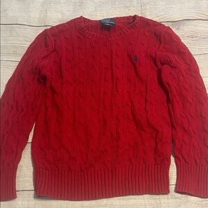 Boys Polo Ralph Lauren Red Cable Knit Sweater size 8